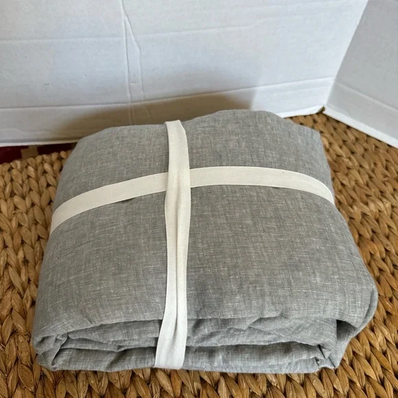 Pottery Barn Gray Belgian Flax Linen Duvet Cover - Picture 5 of 9